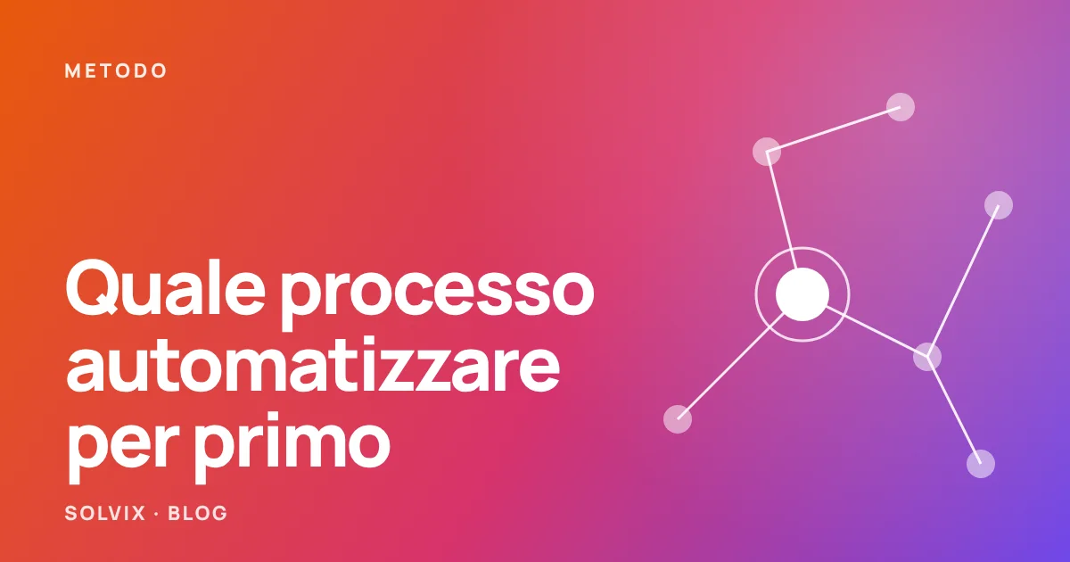Schema a nodi collegati con un nodo evidenziato, a rappresentare la scelta del processo da automatizzare