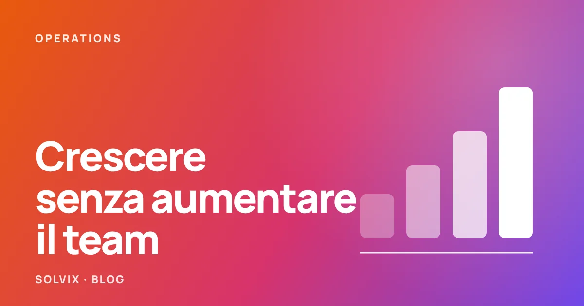 Quattro barre crescenti che rappresentano la crescita degli ordini sostenuta da un'organizzazione efficiente