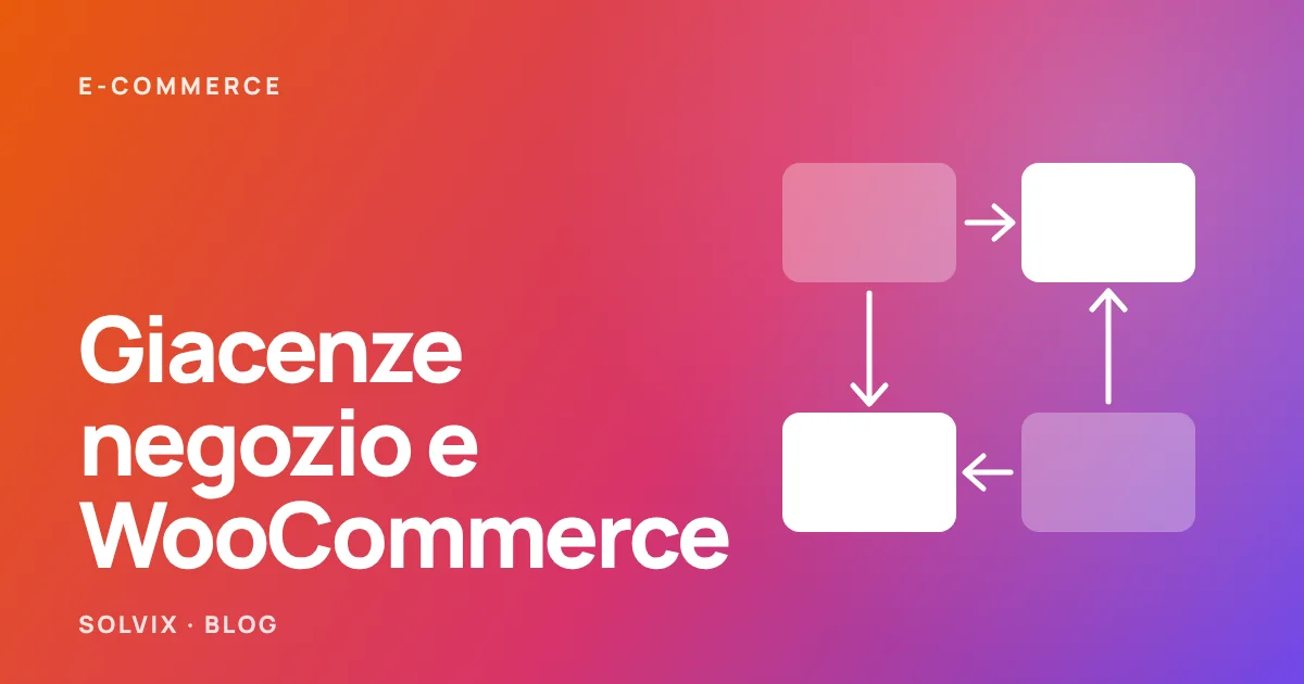 Quattro caselle collegate da frecce, a rappresentare la sincronizzazione delle giacenze tra negozio e sito